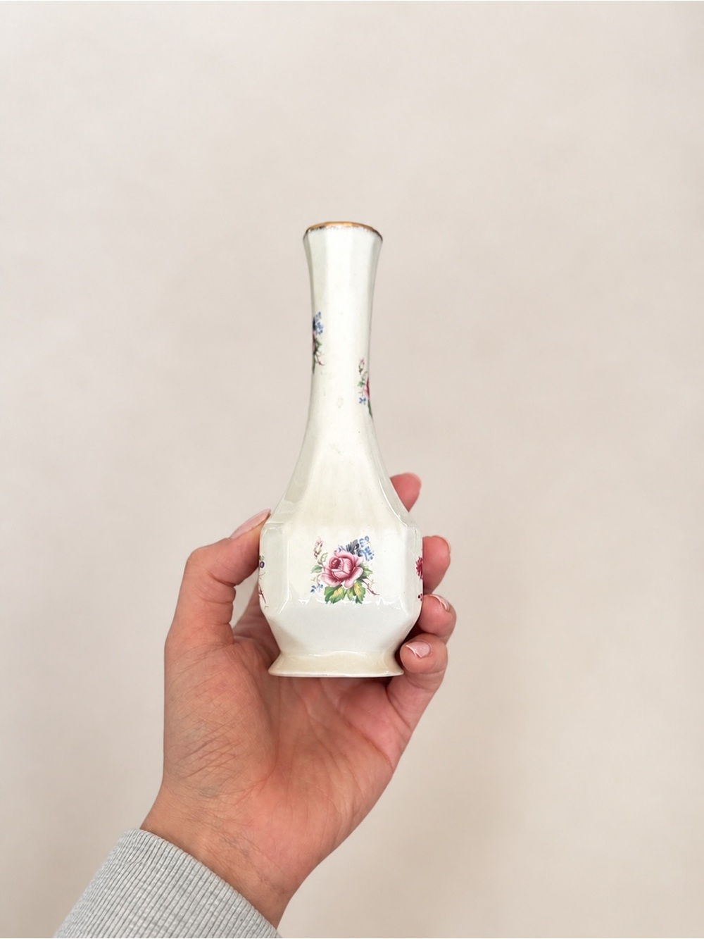 5 / $40 Vintage Burleigh Ironstone Bud Vase England Floral Decor - Picture 3 of 4